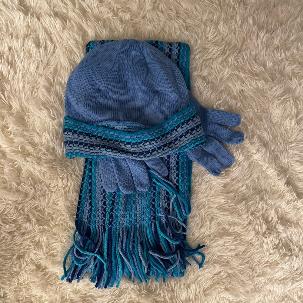 Too cute hat, scarf and glove set